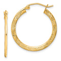 10K Textured Hoop Earrings, 26 x 25 mm
