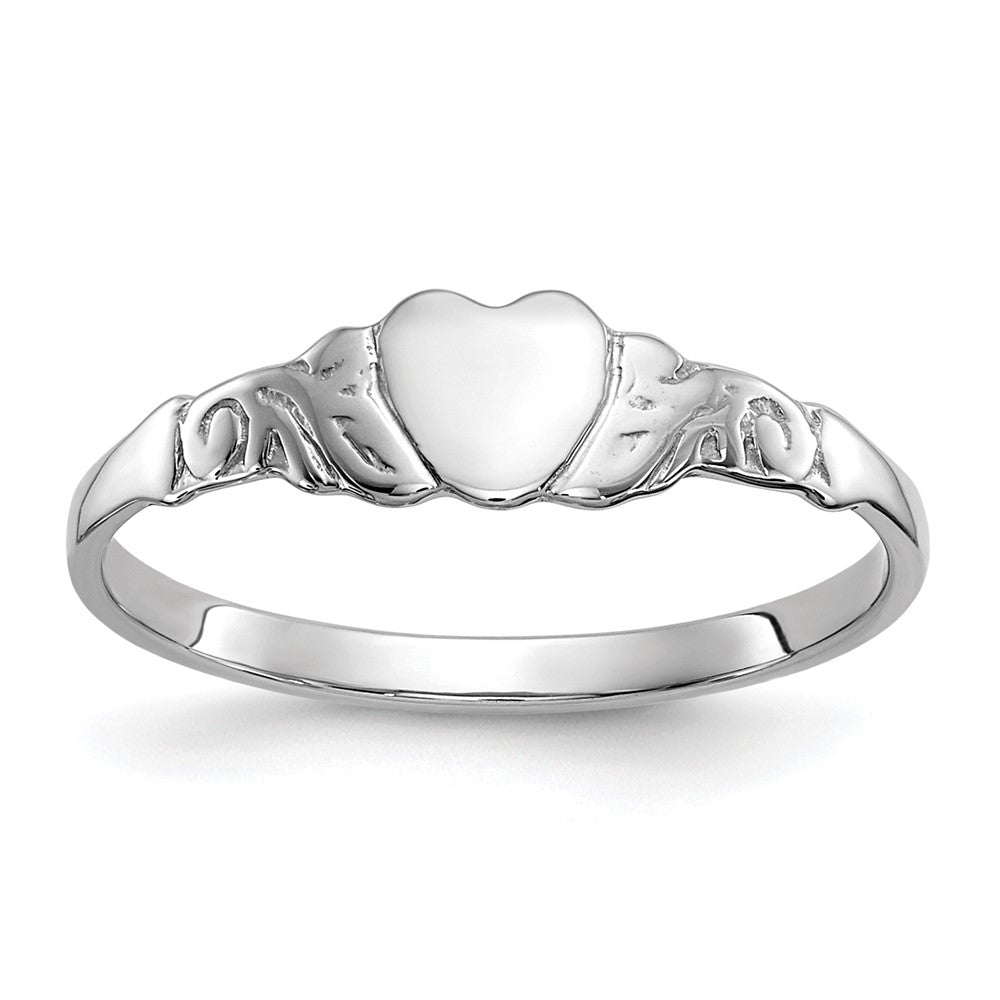 10k White Gold Heart Size 4.5 Baby / Childs Ring