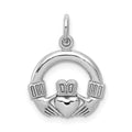 10k White Gold Claddagh Charm, 20 x 13 mm
