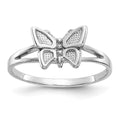 10K White Gold Butterfly Ring, Size 5
