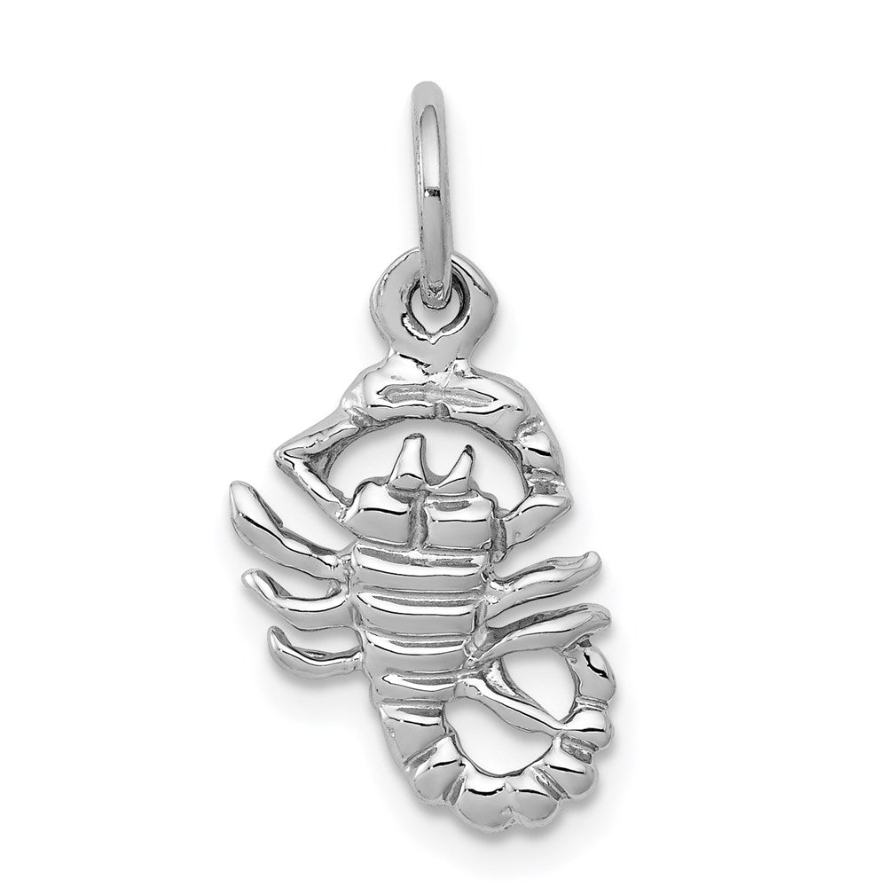 10k White Gold Scorpion Charm, 20 x 11 mm