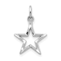 10k White Gold Diamond-cut Star Charm, 20 x 13 mm