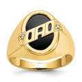 IB Goodman 10k Mens Diamond and Oval Black Onyx DAD Ring, 0.008 ct