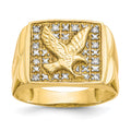 IB Goodman 10k and White Rhodium Mens 1/8 carat Diamond Eagle Ring, 0.12 ct