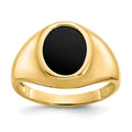 IB Goodman 10k Mens 12x10mm Oval Onyx Ring