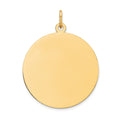 10K Plain .013 Gauge 24x24mm Circular Engravable Disc Charm, 28 x 24 mm