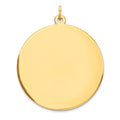 10K Plain .018 Gauge 31.75x31.75mm Circular Engravable Disc Charm, 38 x 31.75 mm