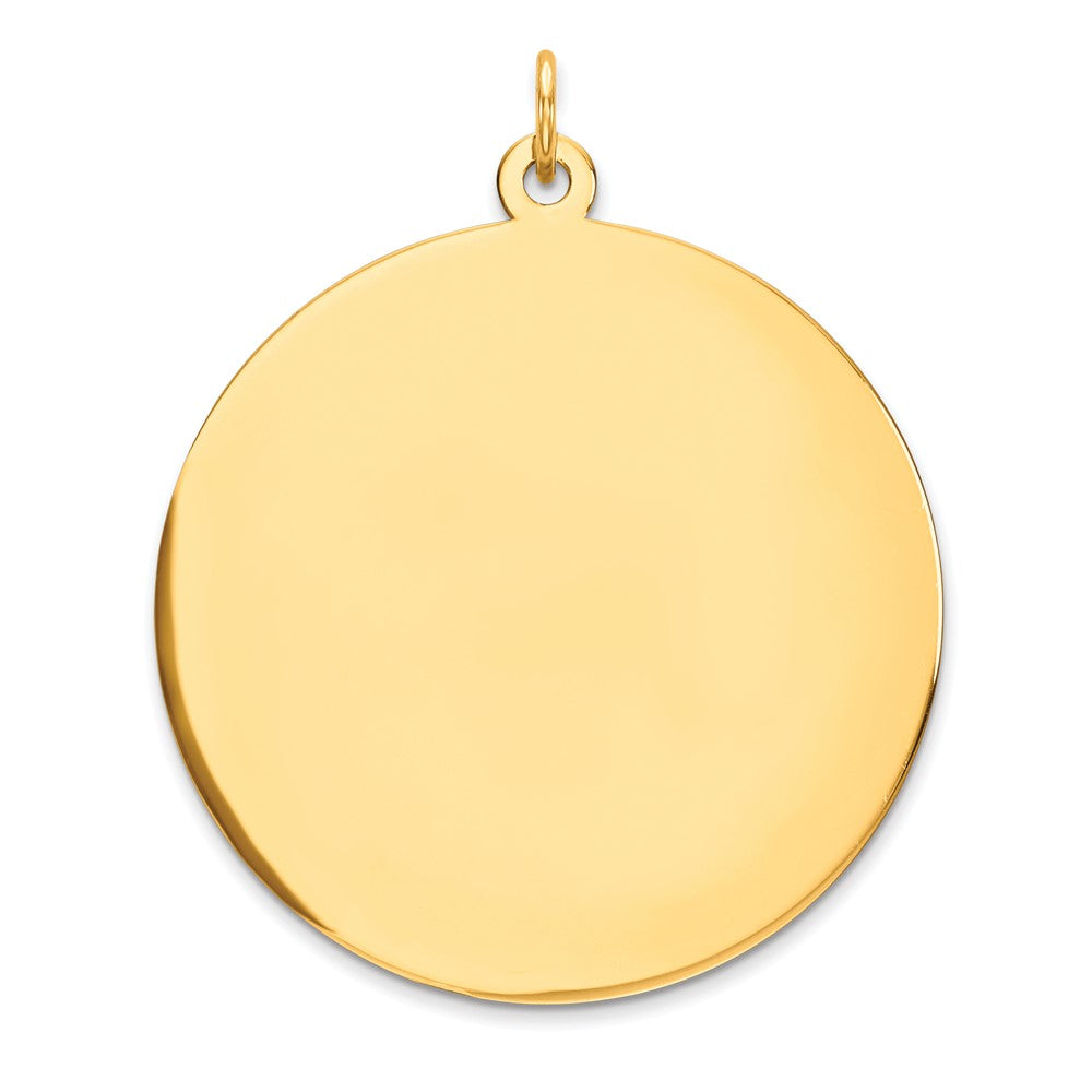 10K Plain .018 Gauge 31.75x31.75mm Circular Engravable Disc Charm, 38 x 31.75 mm