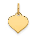 10k Plain .013 Gauge 9.6x8.4mm Heart Disc Charm, 14 x 8.4 mm
