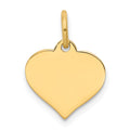10k Plain .013 Gauge 12x10.5mm Heart Disc Charm, 17 x 10.5 mm