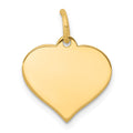 10k Plain .018 Gauge 14.5x12.6mm Heart Disc Charm, 18 x 12.6 mm