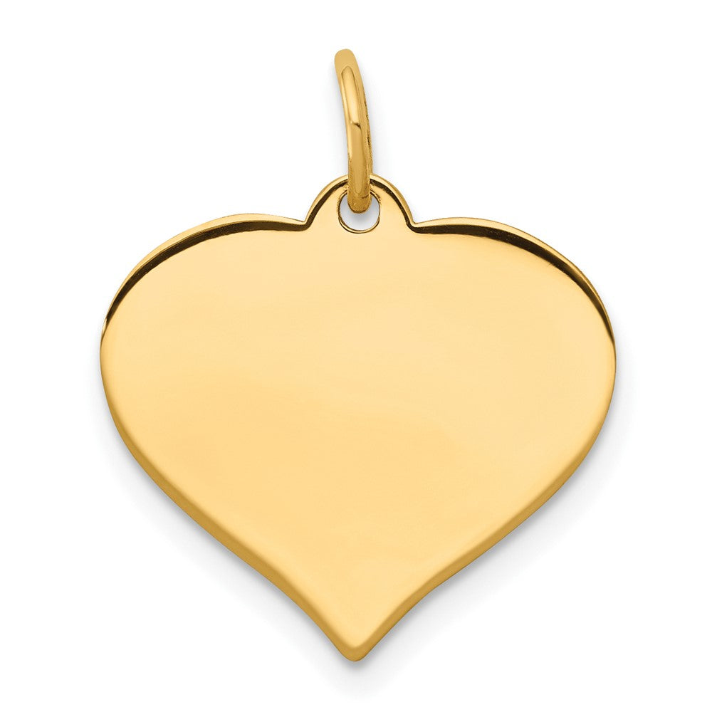 10k Plain .013 Gauge 16.8x14.8mm Heart Disc Charm, 20 x 14.8 mm