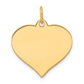 10k Plain .018 Gauge 19.3x16.9mm Heart Disc Charm, 22 x 16.9 mm