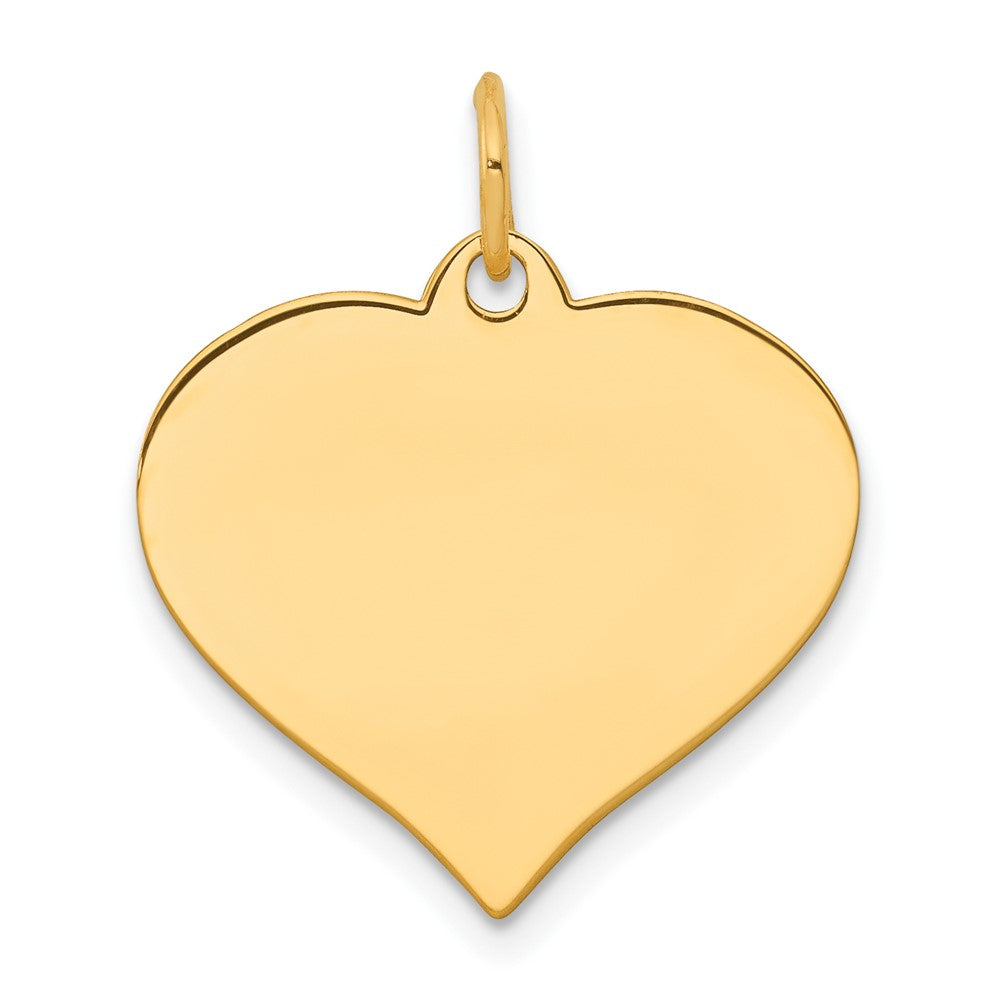 10k Plain .018 Gauge 19.3x16.9mm Heart Disc Charm, 22 x 16.9 mm