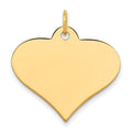 10k Plain .018 Gauge 24.8x19mm Engraveable Heart Disc Charm, 24.8 x 19 mm