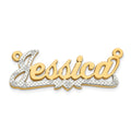 10k Yellow Gold and Rhodium 3D Diamond Name Plate, 0.04 ct