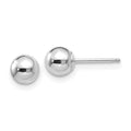 10k White Gold Polished 5mm Ball Post Earrings, 5 x 5 mm