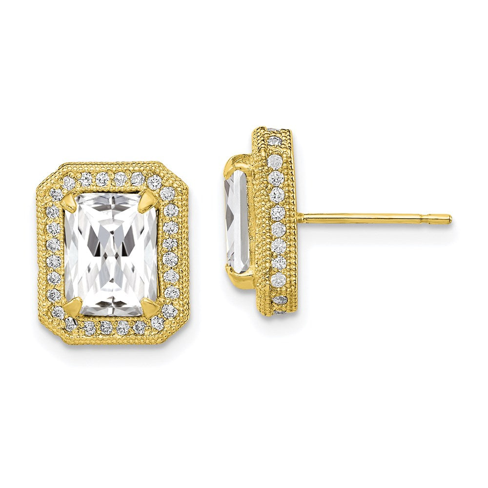 10K Tiara Collection Polished CZ Earrings, 11.94 x 9.96 mm
