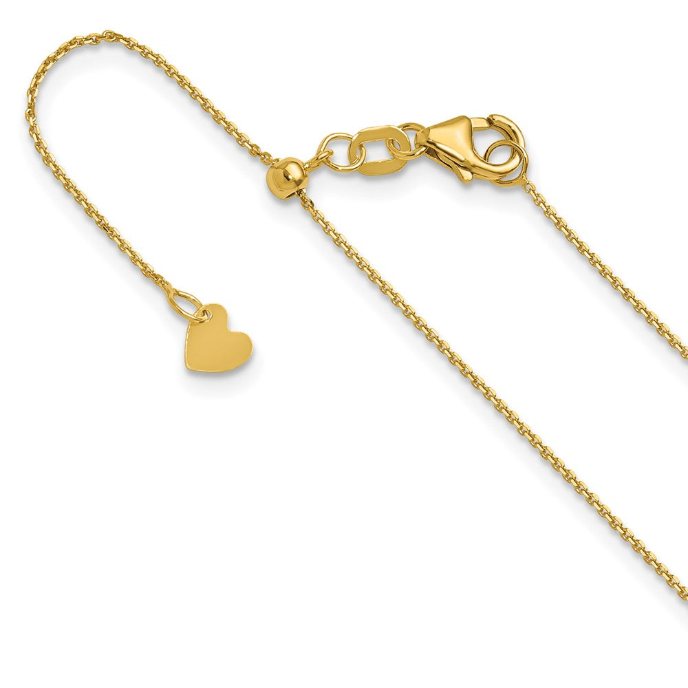 14K Adjustable  1mm D/C Cable Chain, 22 x 1 mm