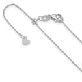 14K White Gold Adjustable  1mm D/C Cable Chain, 22 x 1 mm