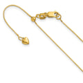 14K Adjustable .55mm Baby Box Chain, 22 x 0.55 mm