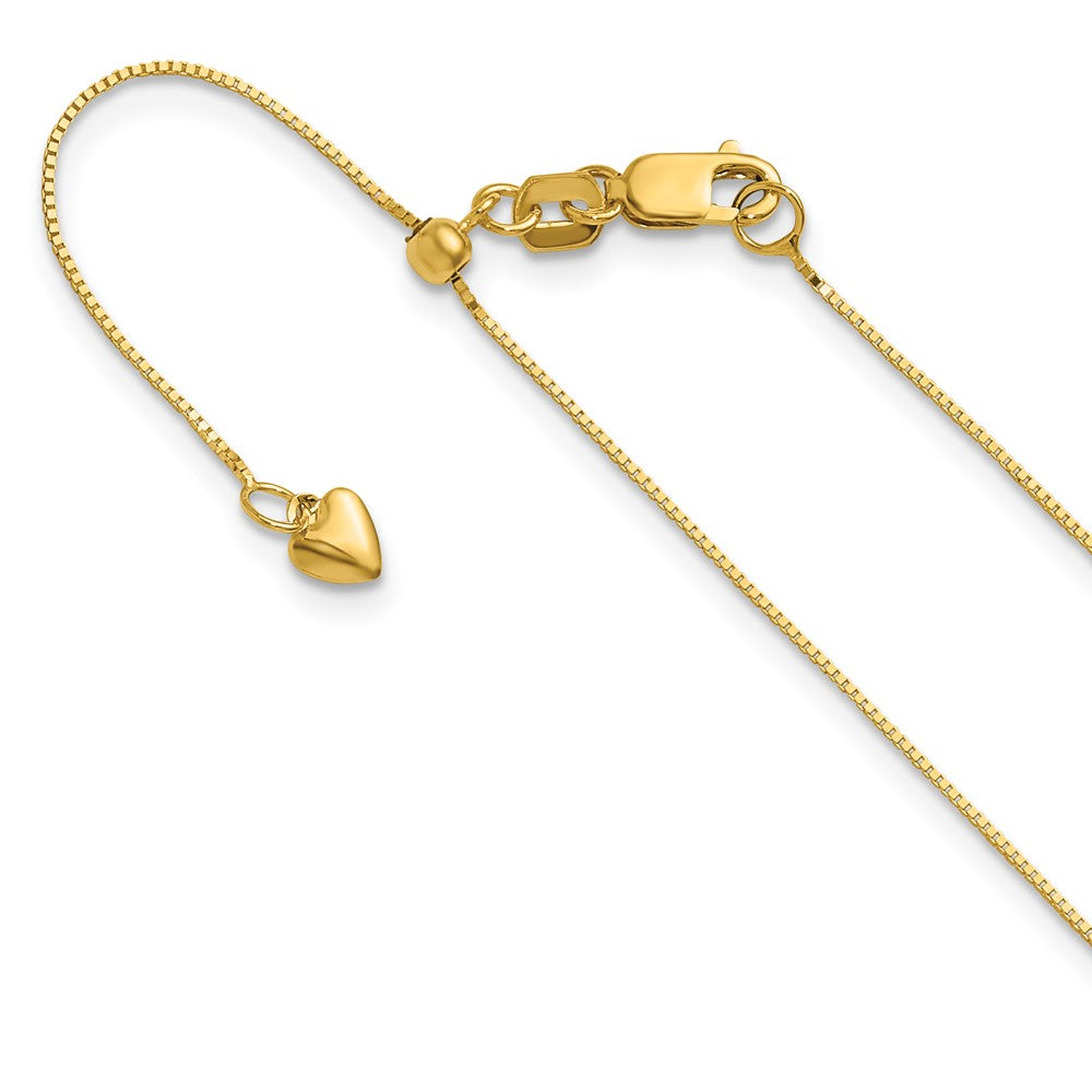 14K Adjustable .55mm Baby Box Chain, 22 x 0.55 mm