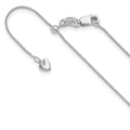 14K White Gold Adjustable .85mm Wheat Chain, 22 x 0.85 mm