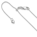 14K White Gold Adjustable .8mm D/C Wheat Chain, 22 x 0.8 mm