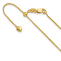 14K Adjustable .95mm D/C Wheat Chain, 22 x 0.95 mm