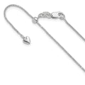 14K White Gold Adjustable .95mm D/C Wheat Chain, 22 x 0.95 mm
