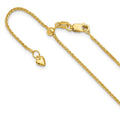 14K Adjustable 1.2mm D/C Wheat Chain, 22 x 1.2 mm