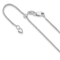 14K White Gold Adjustable 1.2mm D/C Wheat Chain, 22 x 1.2 mm