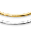 14K Polished  4mm Two-tone Reversible Omega 16 inch Necklace, 16 x 4 mm