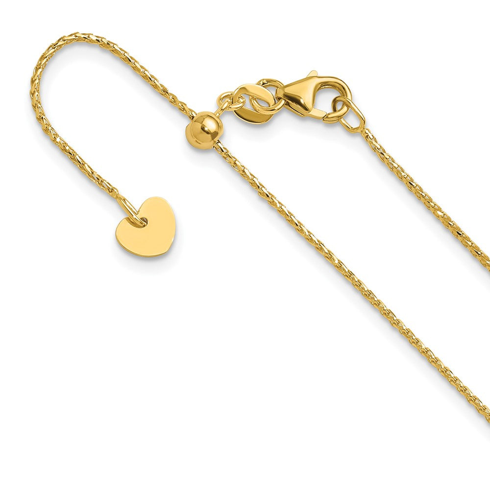 14K Adjustable 1mm D/C Open Franco Chain, 22 x 1 mm