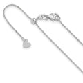 14K White Gold Adjustable  1.1mm D/C Cable Chain, 22 x 1.1 mm