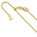 14K Adjustable 1.25mm D/C Cable Chain, 22 x 1.25 mm