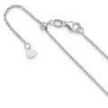 14K White Gold Adjustable  1.25mm D/C Cable Chain, 22 x 1.25 mm