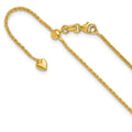 14K Adjustable 1.3mm D/C Wheat Chain, 22 x 1.3 mm