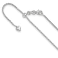14K White Gold Adjustable 1.3mm D/C Wheat Chain, 22 x 1.3 mm