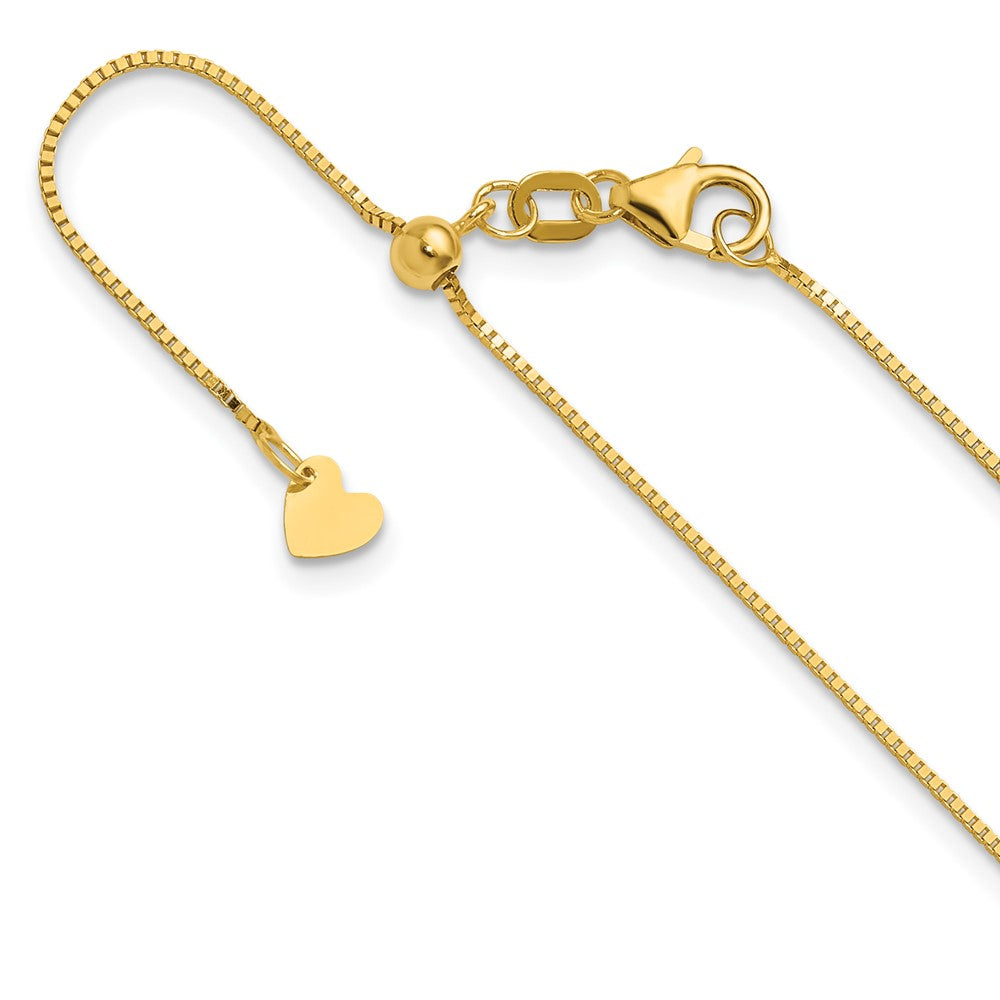 14K Adjustable .7mm Baby Box Chain, 22 x 0.7 mm