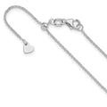 14K White Gold Adjustable 1.25mm Flat Cable Chain, 22 x 1.25 mm