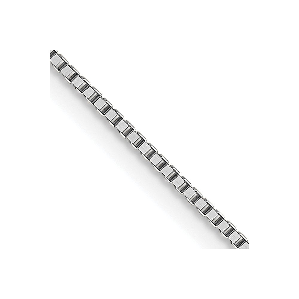 18K White Gold 18 inch .7mm Box with Lobster Clasp Chain, 18 x 0.7 mm