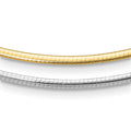 14K Two-Tone Polished 2mm Reversible w/Adj. Chain Omega Necklace, 16 x 2 mm