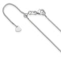 14K White Gold Adjustable .9mm Box Chain, 22 x 0.9 mm