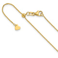 14K Adjustable 1.2mm Flat Cable Chain, 22 x 1.2 mm