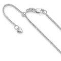 14K White Gold Adjustable 1mm Quadra Wheat Chain, 22 x 1 mm