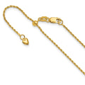 14K Adjustable 1.2mm D/C Rope Chain, 22 x 1.2 mm