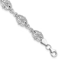 14K White Gold Polished Fancy 7 inch Bracelet, 7 mm