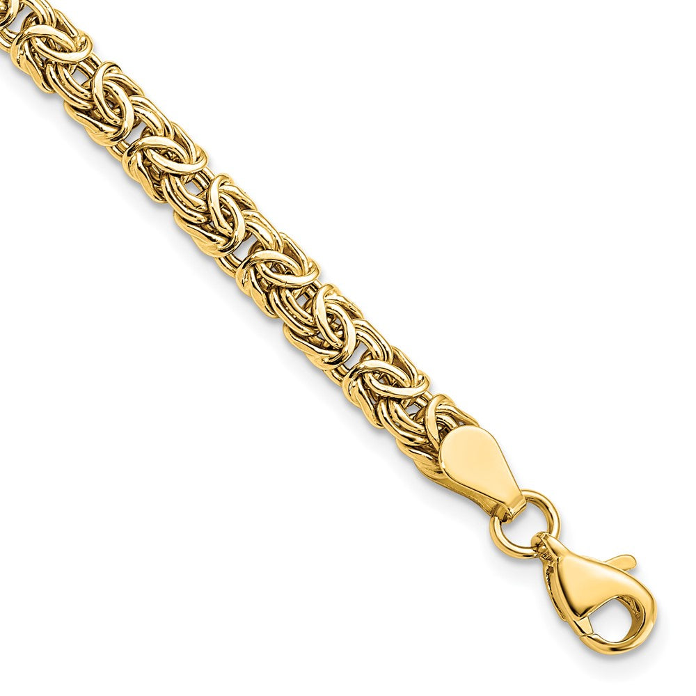 14K Polished Byzantine 7 inch Bracelet, 7 mm