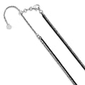 14K Black and White Adjustable Double Strand Necklace, 16 x 2 mm